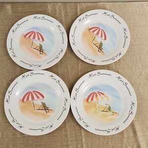 Trisa Melamine Hot Summer Plate Set of 4  8"